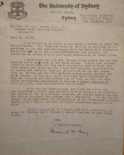 Letter from Margaret Hay